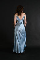 1930s Sky Blue Silk and Lace Gown [xs/sm]