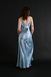 1930s Sky Blue Silk and Lace Gown [xs/sm]