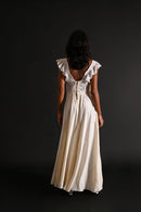 1930s Spanish Ivory Silk Lace Back Gown [sm/med]