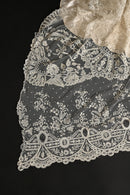 c1890s Handmade Brussels Mixed Lace Rectangular Bridal Veil