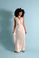 1930s Silk Pinecone Appliqué Gown [xs/sm]