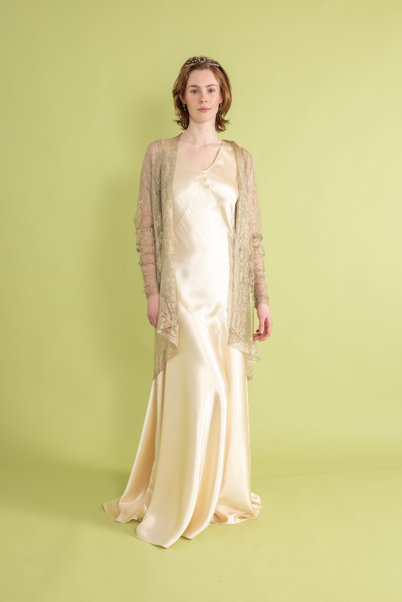 1920s Art Deco Silver Lamé Jacket [sm/med/lrg]