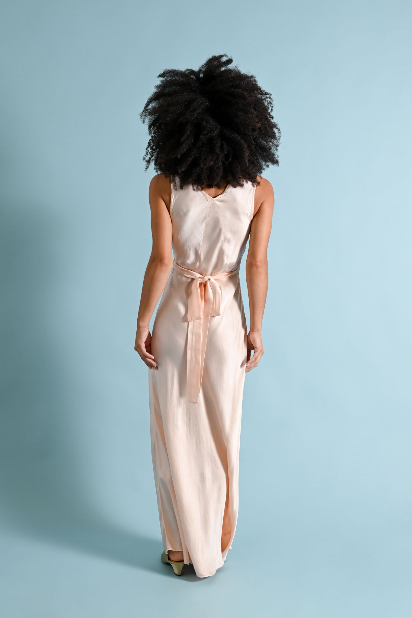 1930s Silk Pinecone Appliqué Gown [xs/sm]