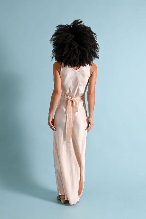 1930s Silk Pinecone Appliqué Gown [xs/sm]