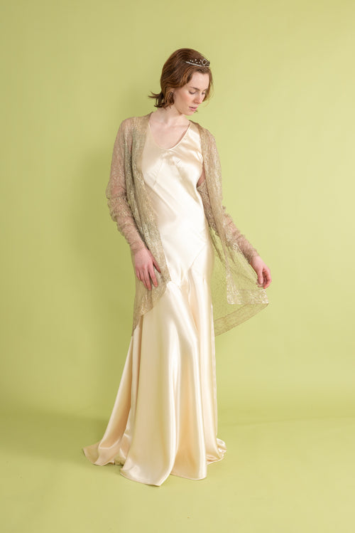 1920s Art Deco Silver Lamé Jacket [sm/med/lrg]