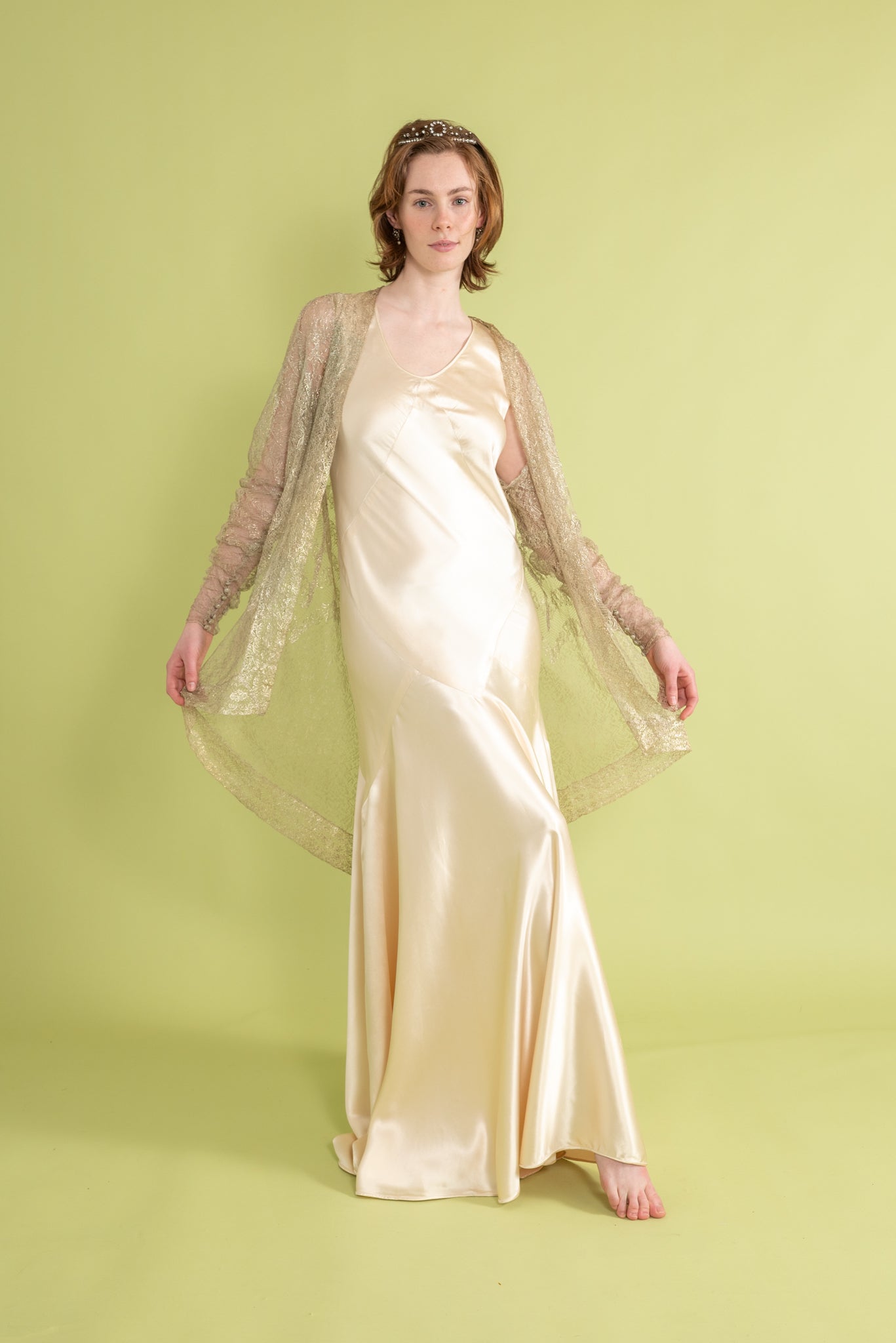 1920s Art Deco Silver Lamé Jacket [sm/med/lrg]
