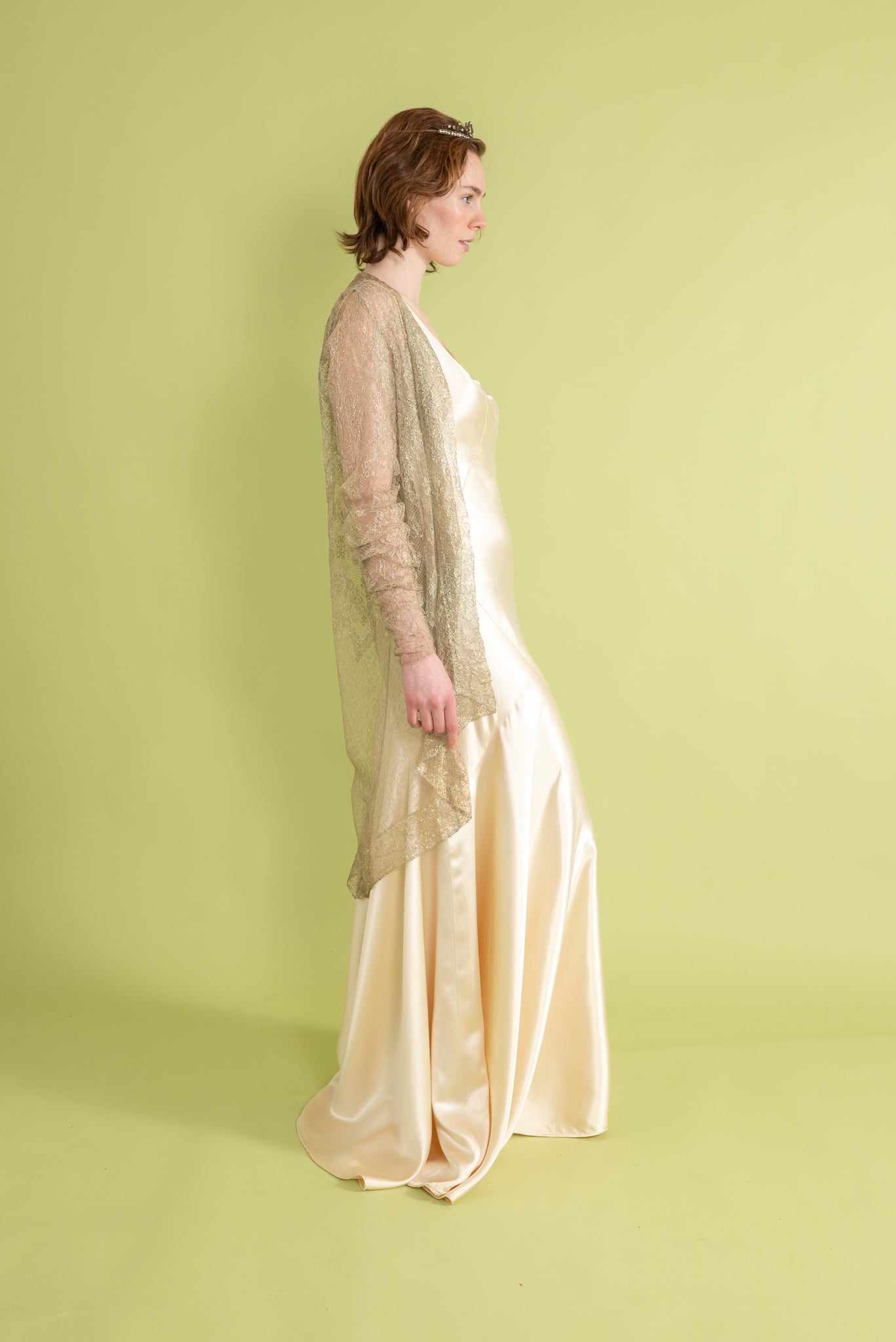 1920s Art Deco Silver Lamé Jacket [sm/med/lrg]