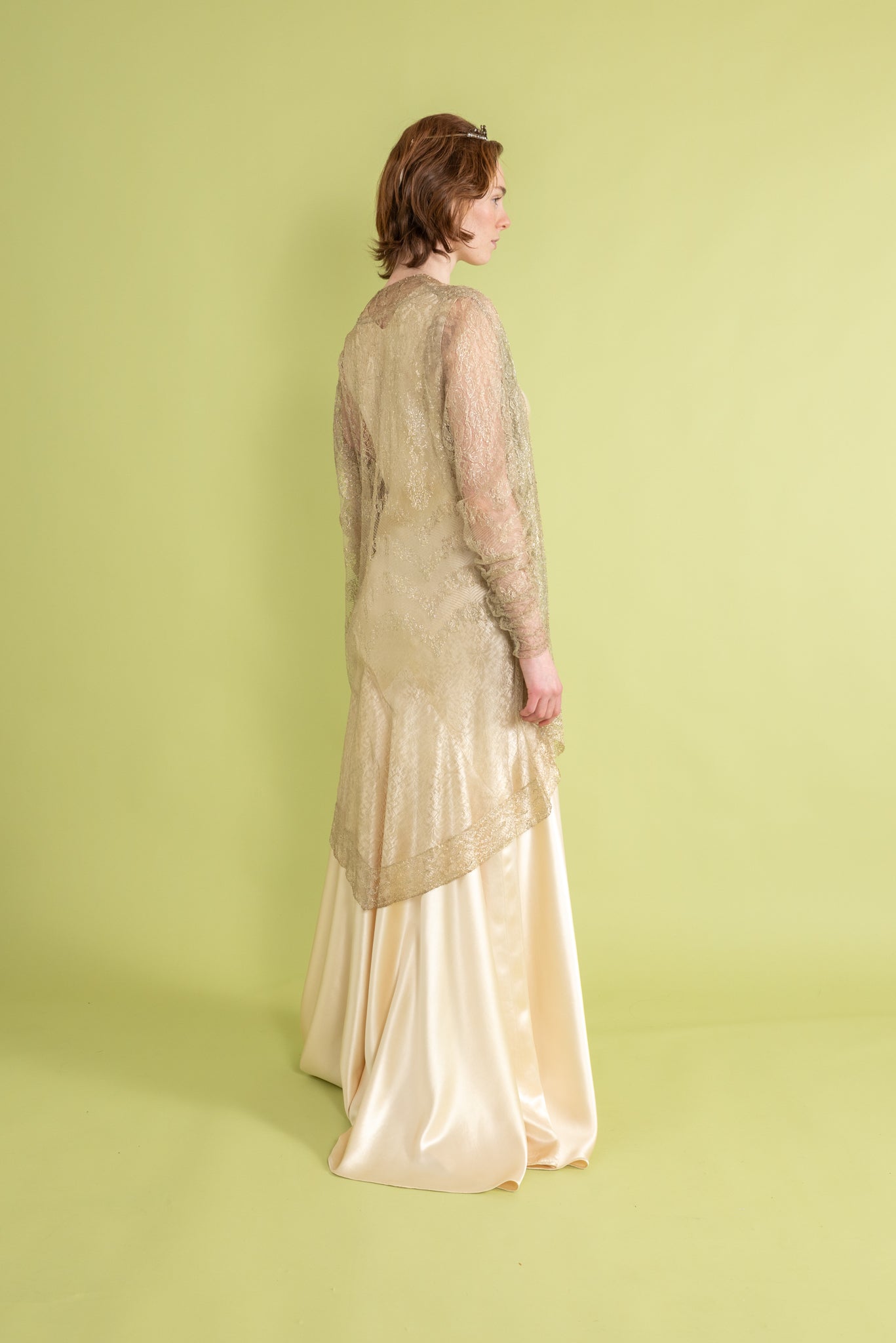 1920s Art Deco Silver Lamé Jacket [sm/med/lrg]