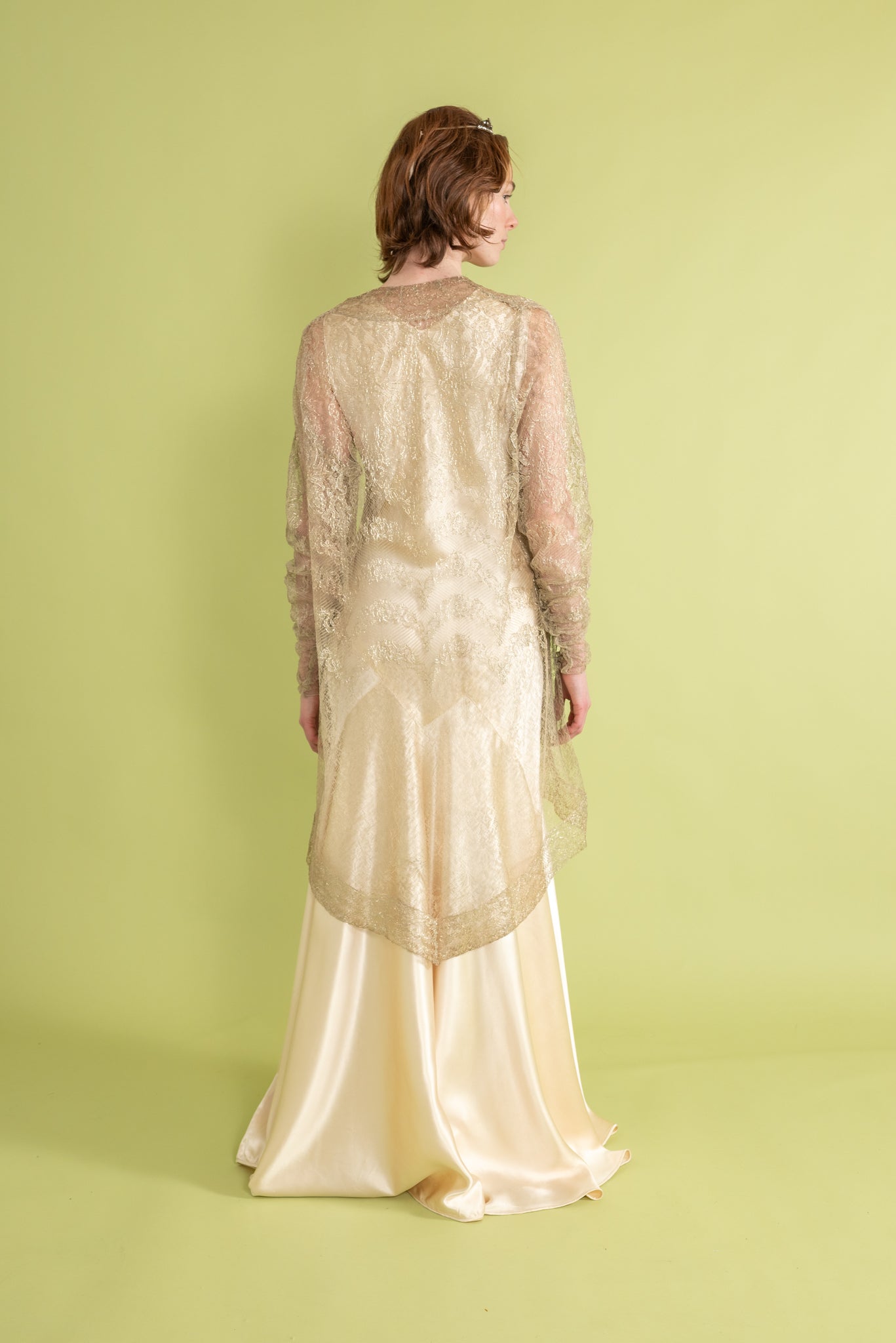 1920s Art Deco Silver Lamé Jacket [sm/med/lrg]