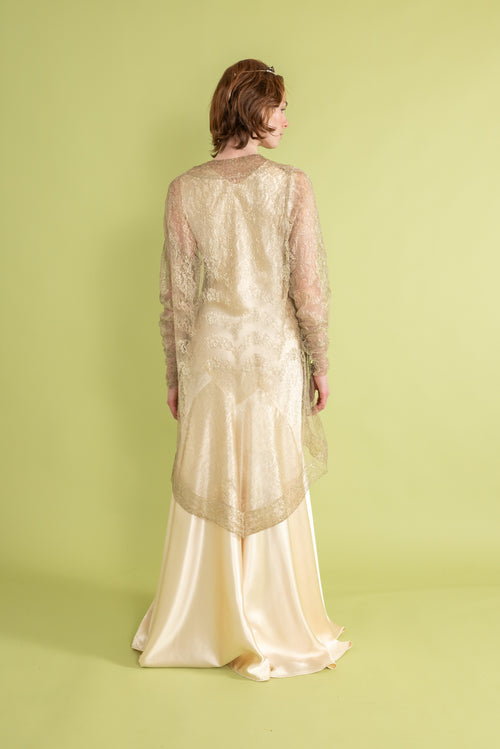 1920s Art Deco Silver Lamé Jacket [sm/med/lrg]