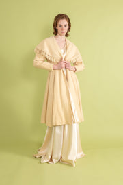 1950s Lilli Ann Cream Fringe Princess Coat [xs/sm/med]