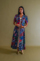 1940s Silk Tie Crazy Quilt Duster [xs/sm/med]