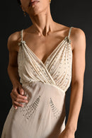 1930s Silk Chiffon Diamanté Meteor Shower Bridal Gown
