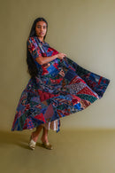 1940s Silk Tie Crazy Quilt Duster [xs/sm/med]