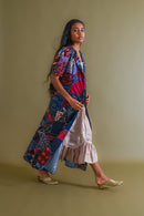 1940s Silk Tie Crazy Quilt Duster [xs/sm/med]