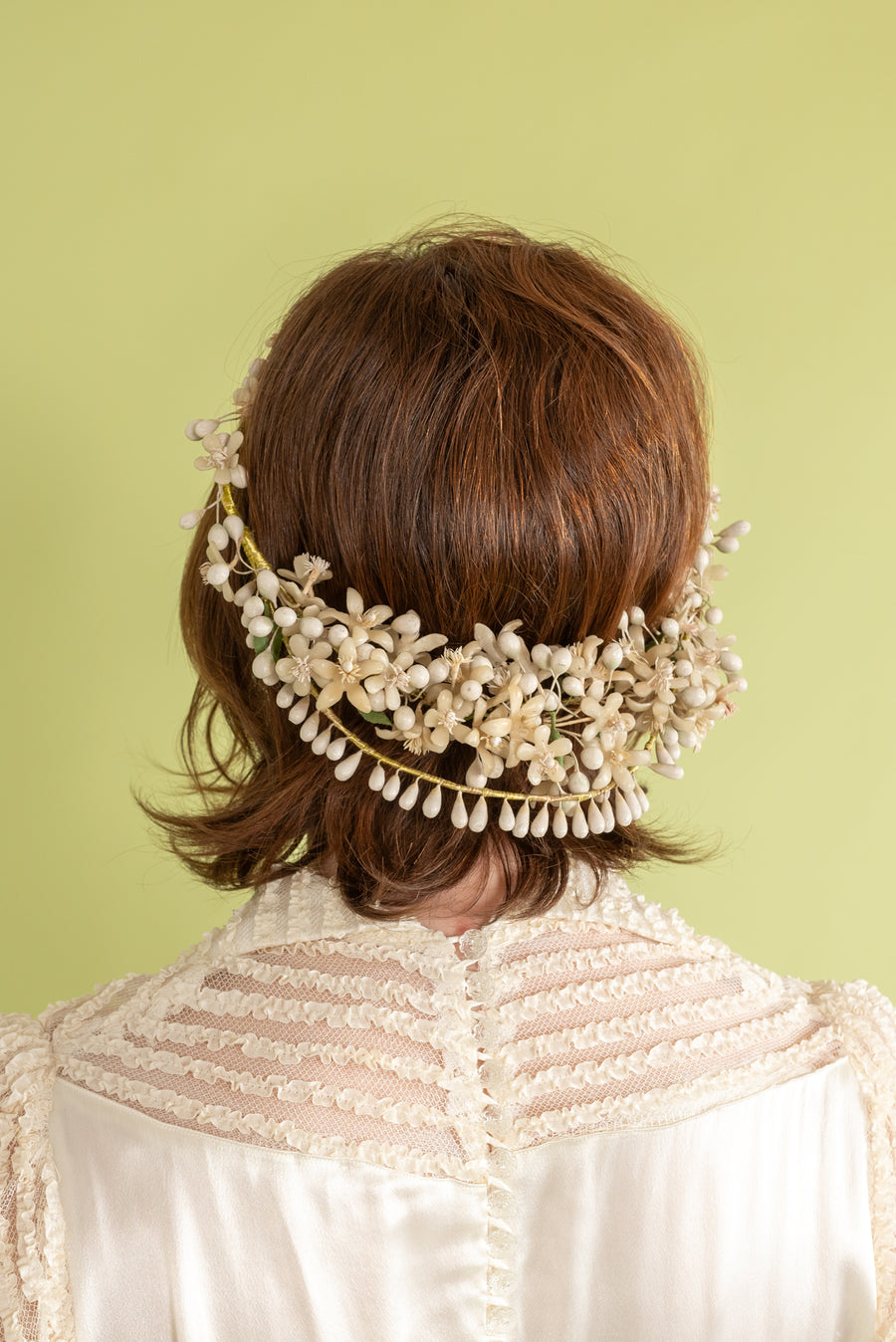 1930s Wax Blossom Bridal Circlet Crown