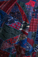 1940s Silk Tie Crazy Quilt Duster [xs/sm/med]