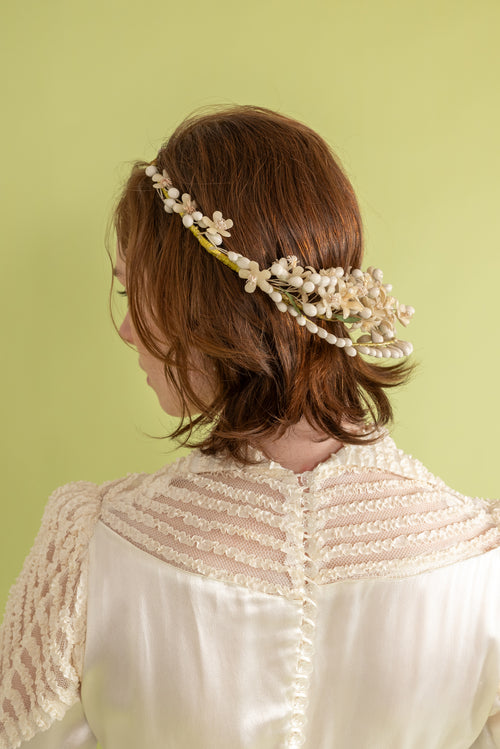 1930s Wax Blossom Bridal Circlet Crown