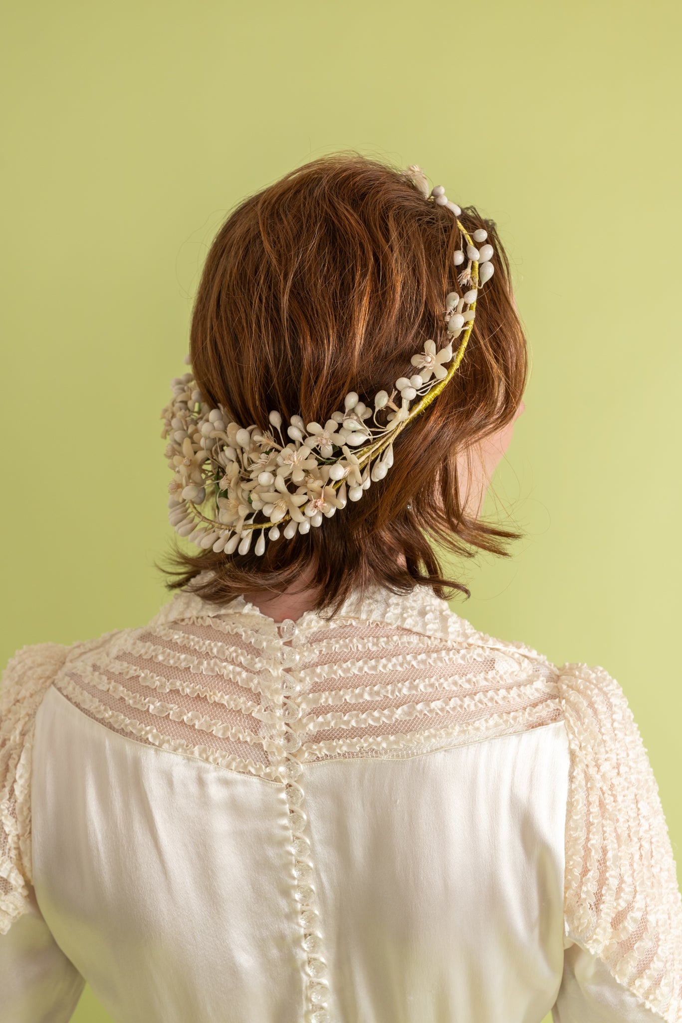 1930s Wax Blossom Bridal Circlet Crown