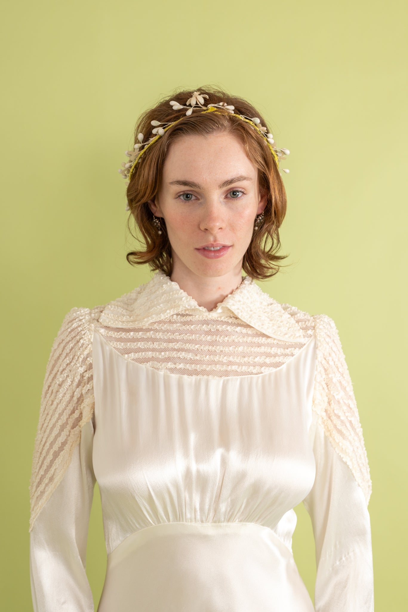 1930s Wax Blossom Bridal Circlet Crown