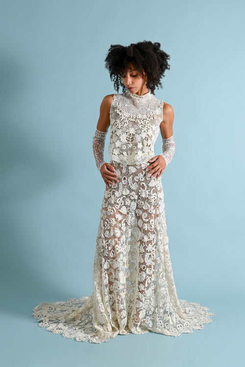 1900s Irish Crochet Blouse [xs/sm]