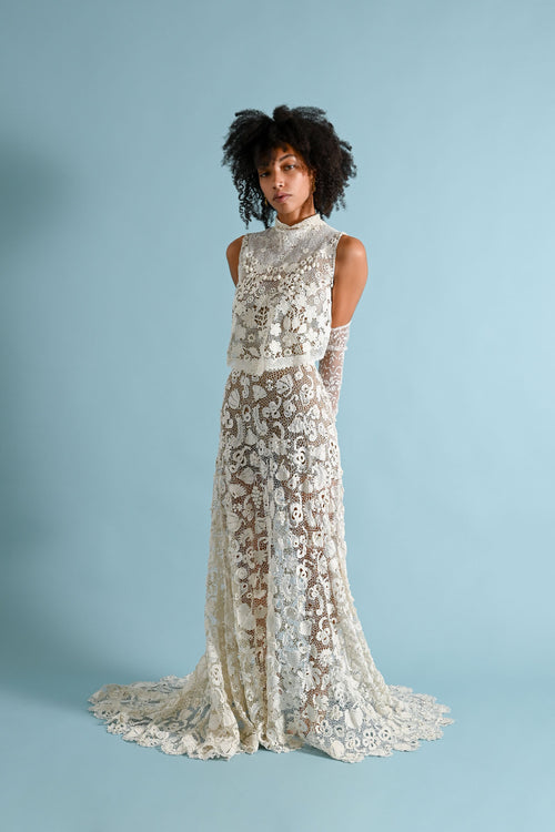 1900s Irish Crochet Blouse [xs/sm]