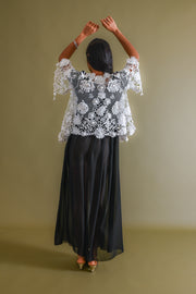 c1900 Exquisite Irish Crochet Floral Jacket [xs/sm/med]