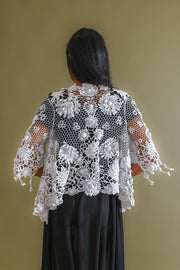 c1900 Exquisite Irish Crochet Floral Jacket [xs/sm/med]