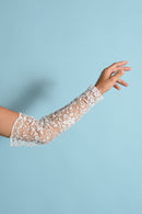 1900s Tambour Embroidered Mesh Gauntlets