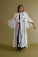 c1900 Swiss Dot Gauze Angel Sleeve Robe [xs/sm/med]