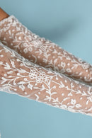 1900s Tambour Embroidered Mesh Gauntlets