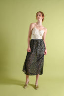 1920s Gold Bullion Embroidered Silk Chiffon Skirt [OS]