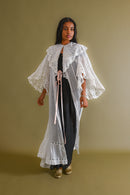 c1900 Swiss Dot Gauze Angel Sleeve Robe [xs/sm/med]
