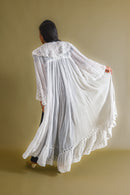 c1900 Swiss Dot Gauze Angel Sleeve Robe [xs/sm/med]