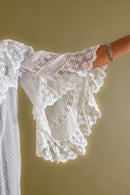 c1900 Swiss Dot Gauze Angel Sleeve Robe [xs/sm/med]