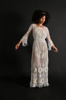 Demetra's Edwardian Embroidered Mesh + Lace Dress [xs/sm]