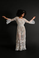 Demetra's Edwardian Embroidered Mesh + Lace Dress [xs/sm]