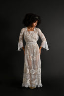 Demetra's Edwardian Embroidered Mesh + Lace Dress [xs/sm]