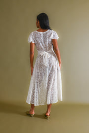 1930s Lace Flutter Sleeve Gown [sm/med]