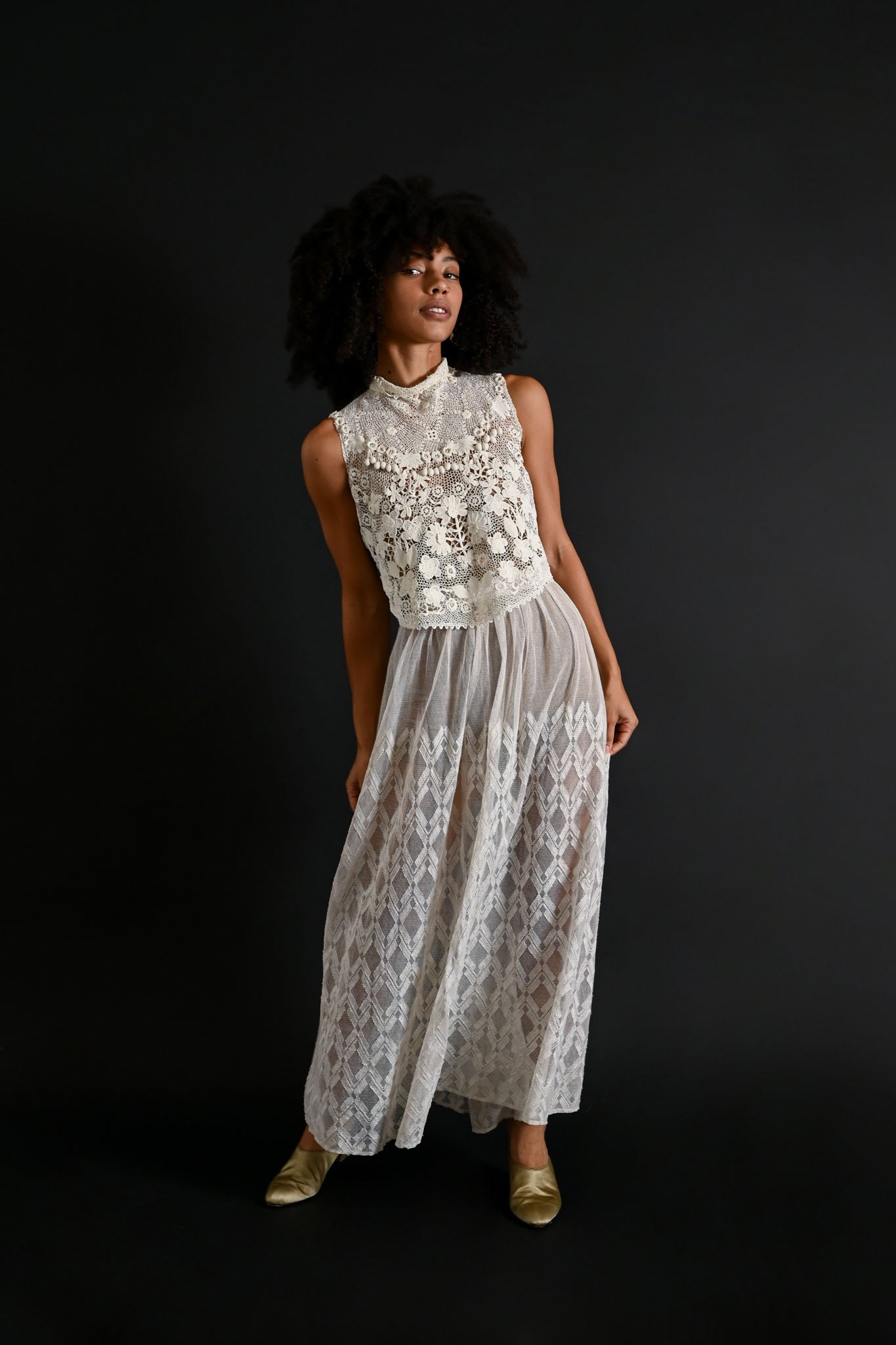 Edwardian Geometric Hand Embroidered Skirt [med/lrg]