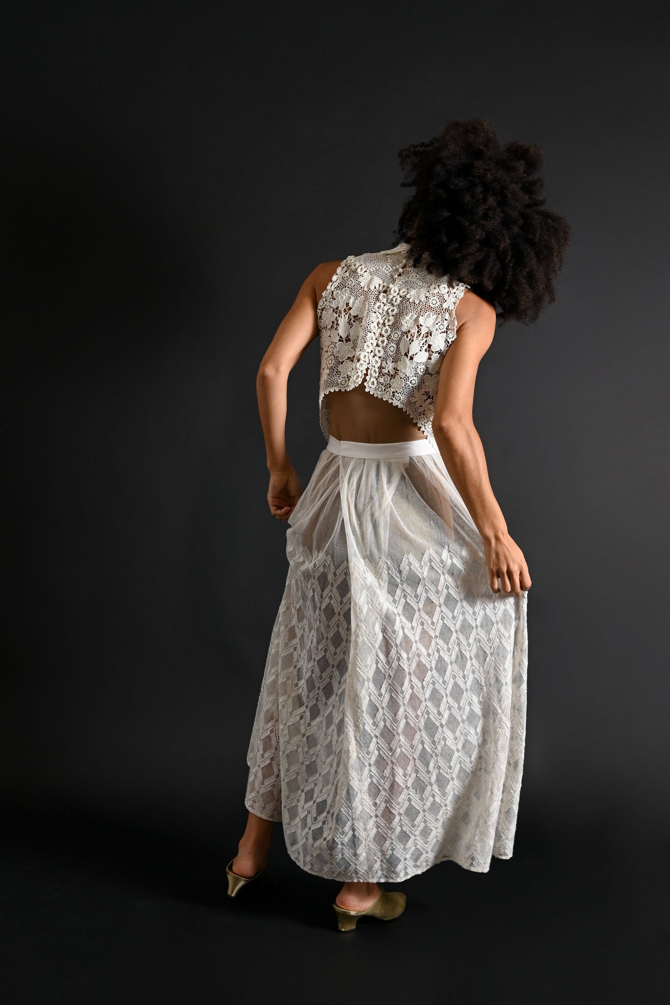 Edwardian Geometric Hand Embroidered Skirt [med/lrg]