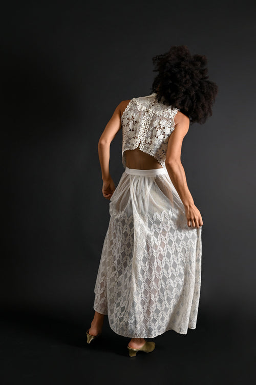 Edwardian Geometric Hand Embroidered Skirt [med/lrg]