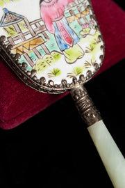 1920s Chinese Handpainted Hand Mirror