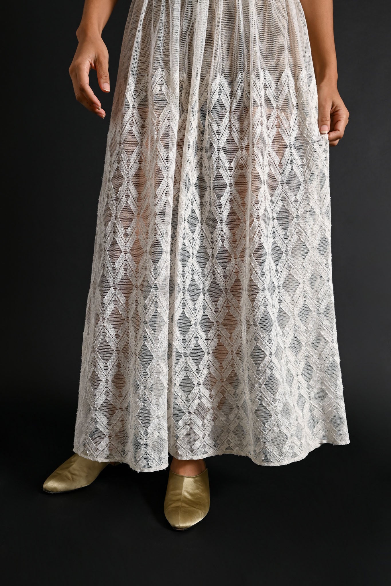 Edwardian Geometric Hand Embroidered Skirt [med/lrg]