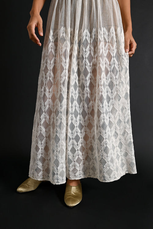 Edwardian Geometric Hand Embroidered Skirt [med/lrg]