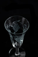 1930s Hand Blown Etched Glasses Pair