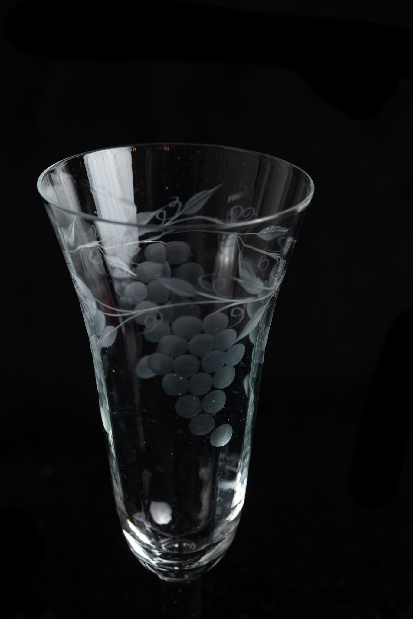 1930s Hand Blown Etched Glasses Pair