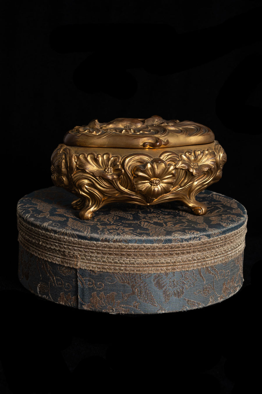 c1900 Large Brass Jewelry Casket