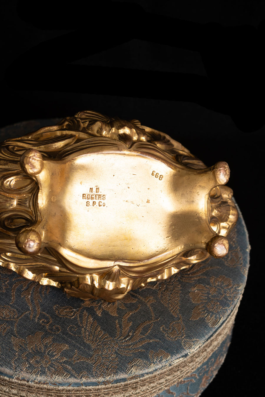 c1900 Large Brass Jewelry Casket