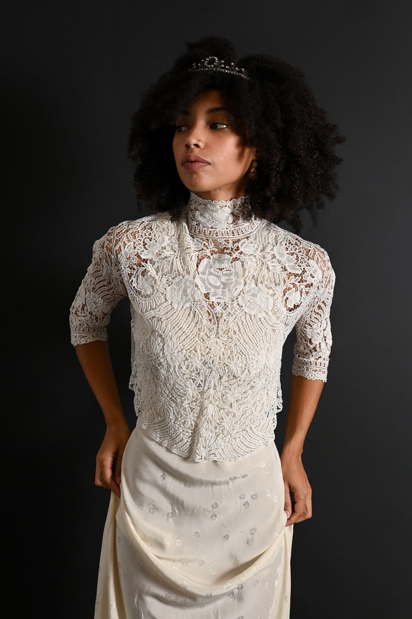 1900s Fine Handmade Lace Blouse [xs/sm]